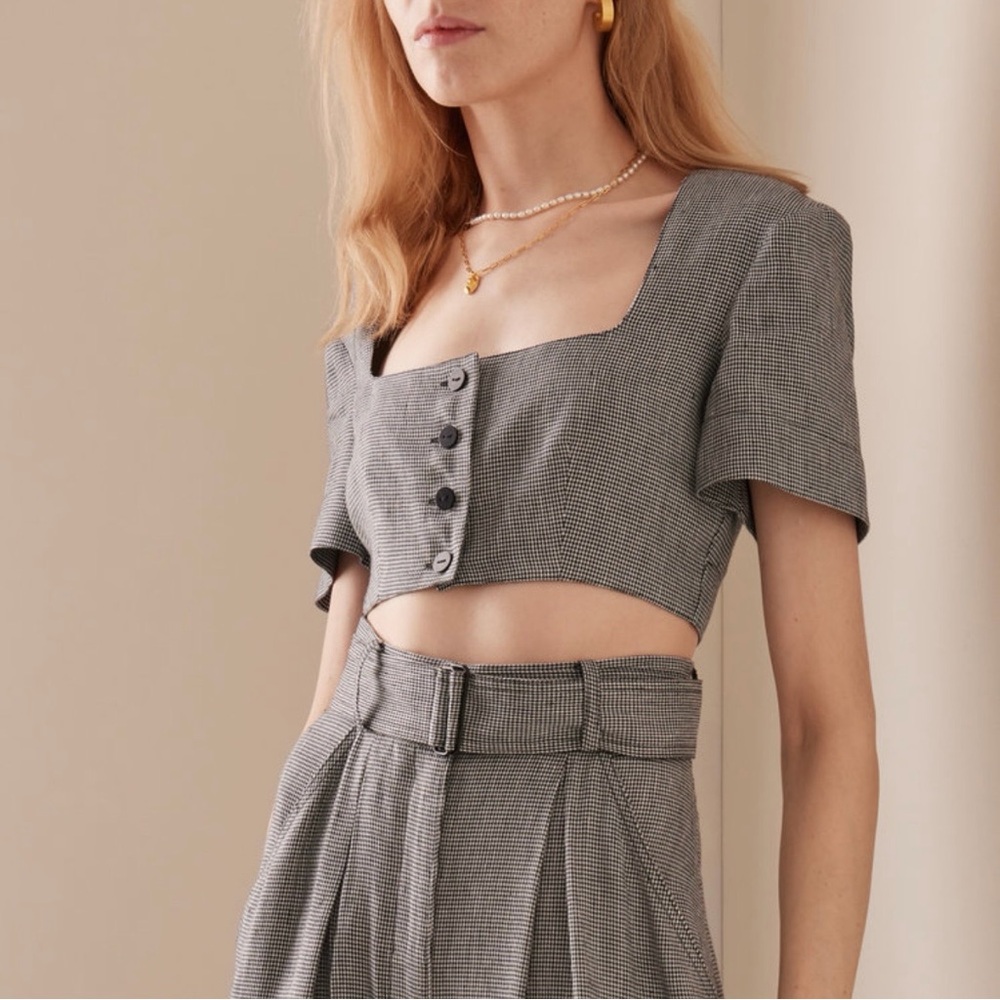 Matthew Bruch Checkered Crop Top